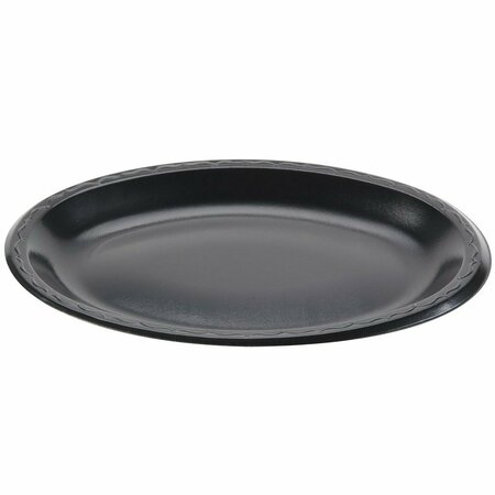 GENPAK Elite 8.5x11.5 Black Oval Platter Laminated Foam, 5PK LAM11-3L